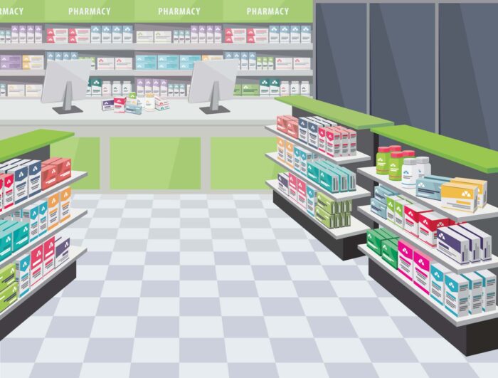 interior de la farmacia